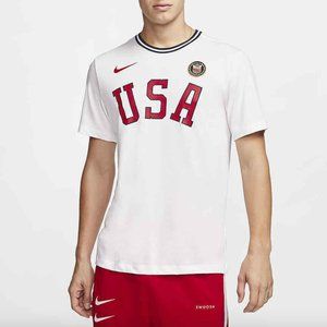 NWT Nike Team USA Olympic Gear Heritage Tee in White, Size Medium